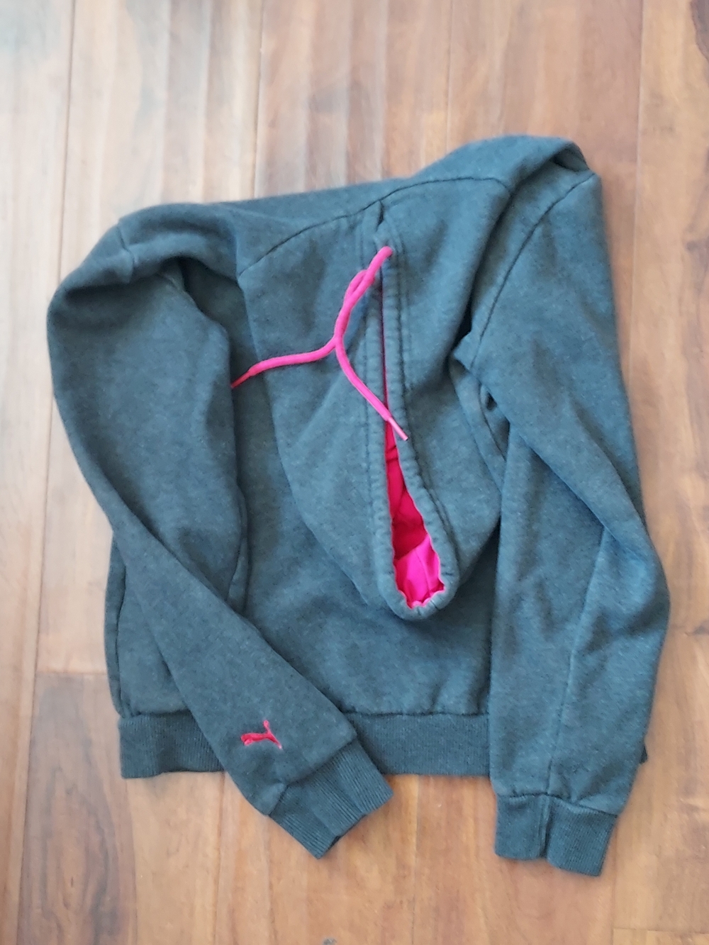 Puma Grey Hoodie with Pink Accents - Picture 3 of 5